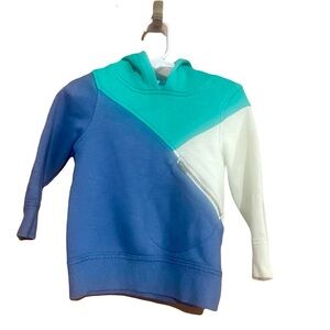 Kids Colorblock Hoodie - Blue, Green, and White